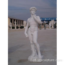 Escultura de David famoso mármore branco de tamanho de vida